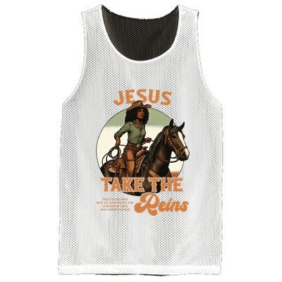 Jesus Take The Reins Christian Black Cowgirl Western Mesh Reversible Basketball Jersey Tank