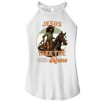 Jesus Take The Reins Christian Black Cowgirl Western Women's Perfect Tri Rocker Tank