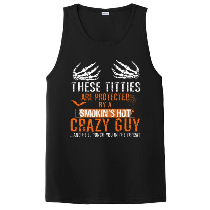 Joke These Titties Are Protected By A Smokin Hot Crazy Guy PosiCharge Competitor Tank