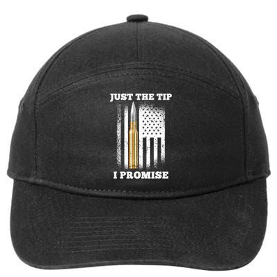 Just The Tip I Promise Gun Ammo Lovers Veteran US Flag 7-Panel Snapback Hat