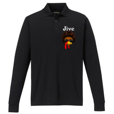 Jive Thanksgiving Turkey Day Funny Family Costume Performance Long Sleeve Polo