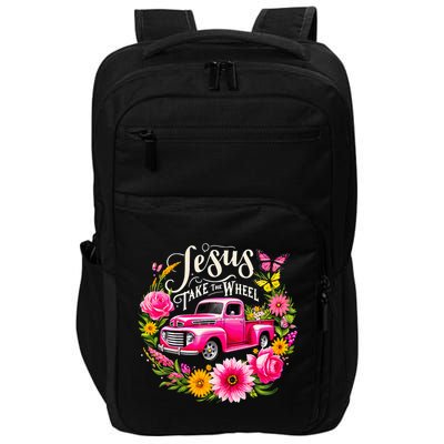 Jesus Take The Wheel Floral Farm Truck Impact Tech Backpack
