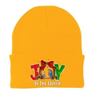 Joy To The World Christmas Jesus Christian Nativity Scene Knit Cap Winter Beanie