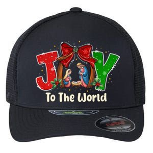 Joy To The World Christmas Jesus Christian Nativity Scene Flexfit Unipanel Trucker Cap