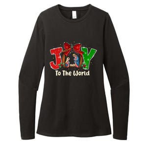 Joy To The World Christmas Jesus Christian Nativity Scene Womens CVC Long Sleeve Shirt