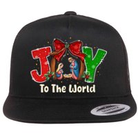 Joy To The World Christmas Jesus Christian Nativity Scene Flat Bill Trucker Hat