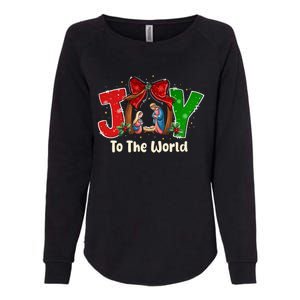 Joy To The World Christmas Jesus Christian Nativity Scene Womens California Wash Sweatshirt