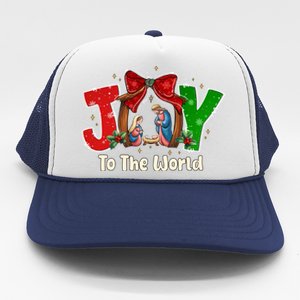 Joy To The World Christmas Jesus Christian Nativity Scene Trucker Hat