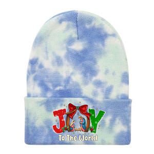 Joy To The World Christmas Jesus Christian Nativity Scene Tie Dye 12in Knit Beanie