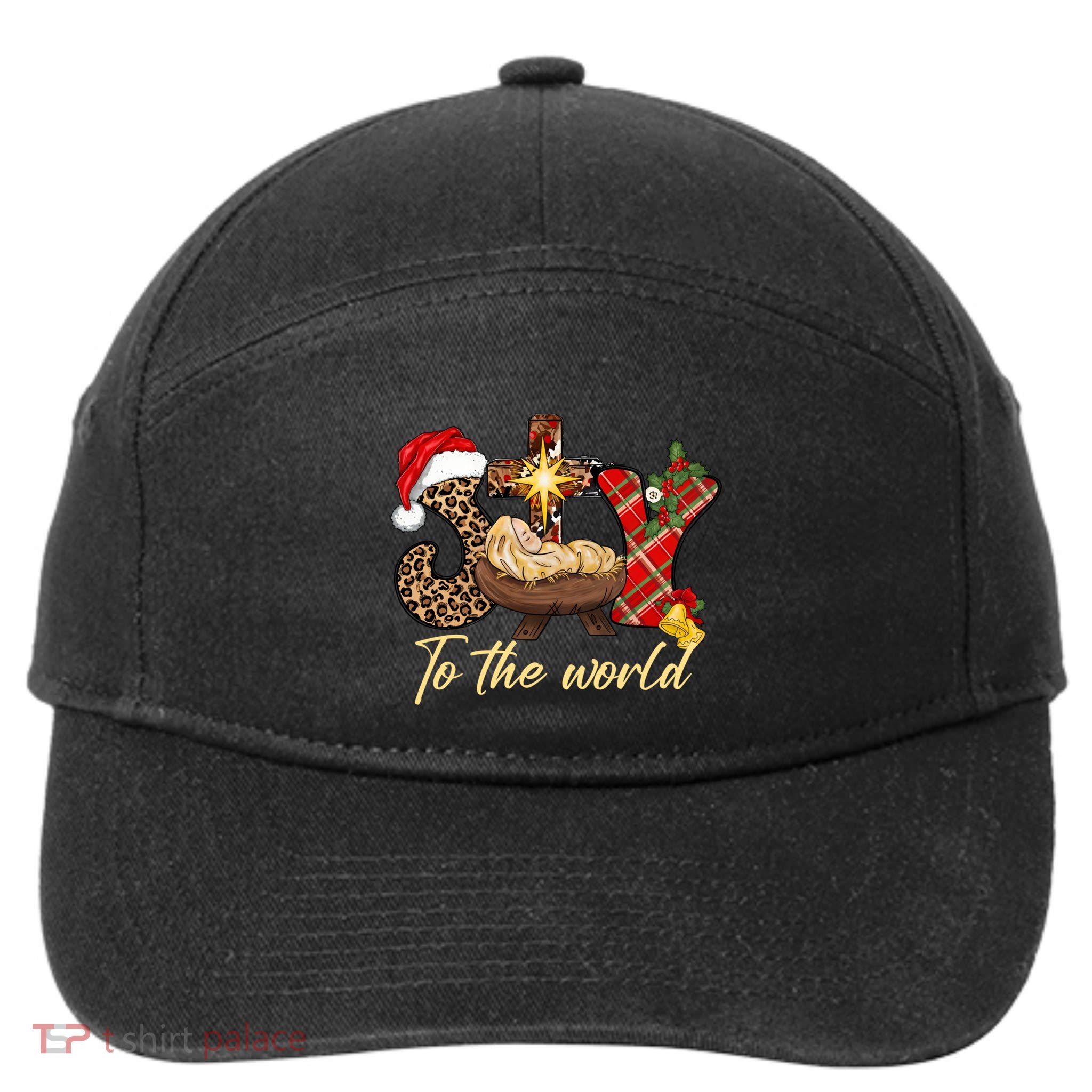Joy To The World Christmas Jesus Christian Nativity Scene 7-Panel Snapback Hat