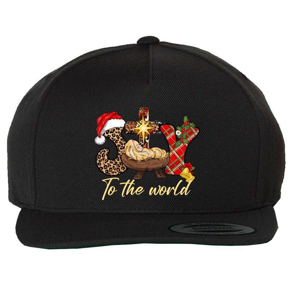 Joy To The World Christmas Jesus Christian Nativity Scene Wool Snapback Cap