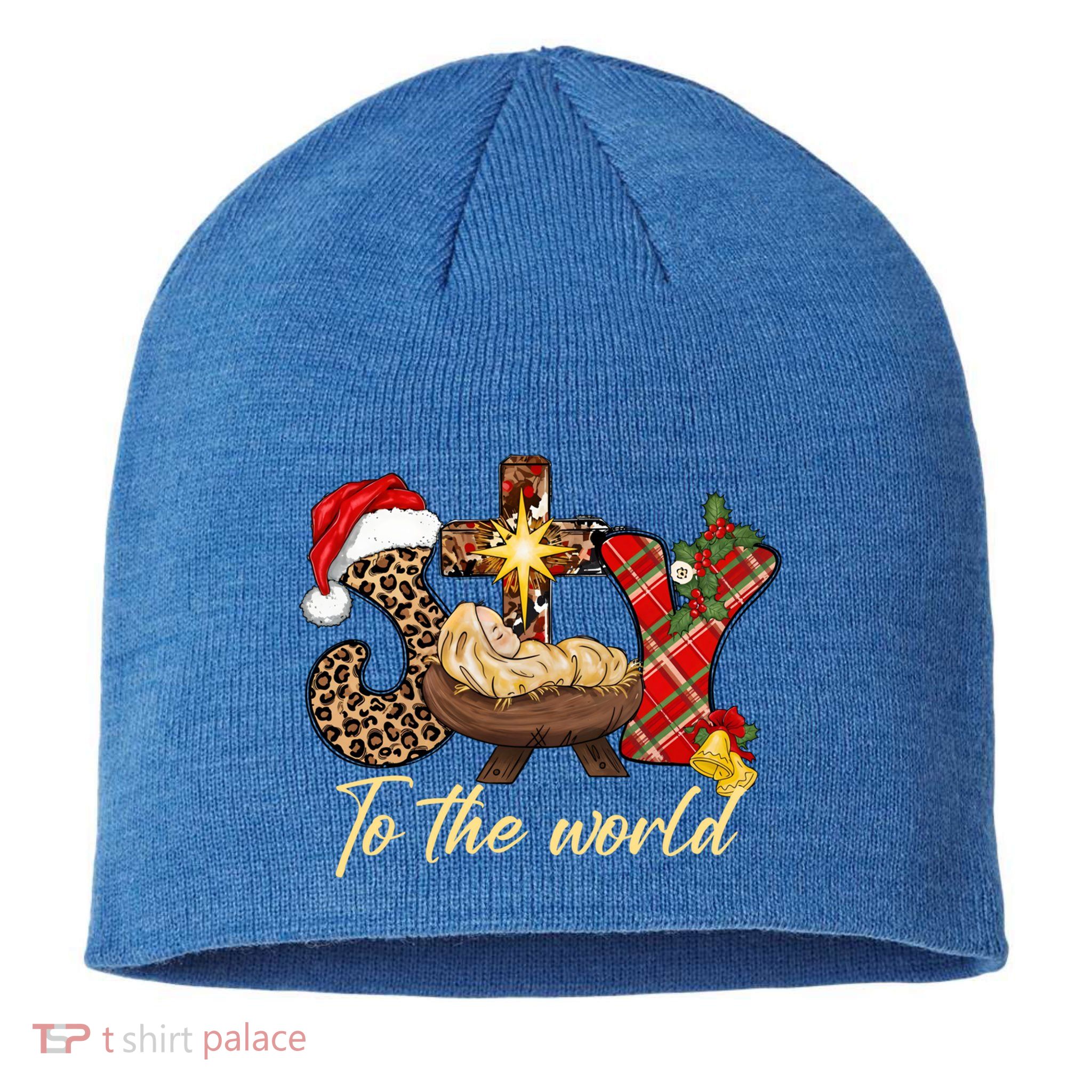 Joy To The World Christmas Jesus Christian Nativity Scene Sustainable Beanie