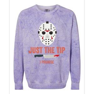 Just The Tip I Promise Funny Halloween Costume Colorblast Crewneck Sweatshirt