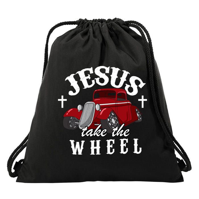 Jesus Take The Wheel Classic Vintage Car Drawstring Bag