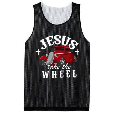 Jesus Take The Wheel Classic Vintage Car Mesh Reversible Basketball Jersey Tank
