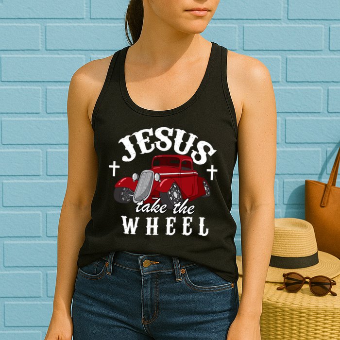 Jesus Take The Wheel Classic Vintage Car Womens Tank Top
