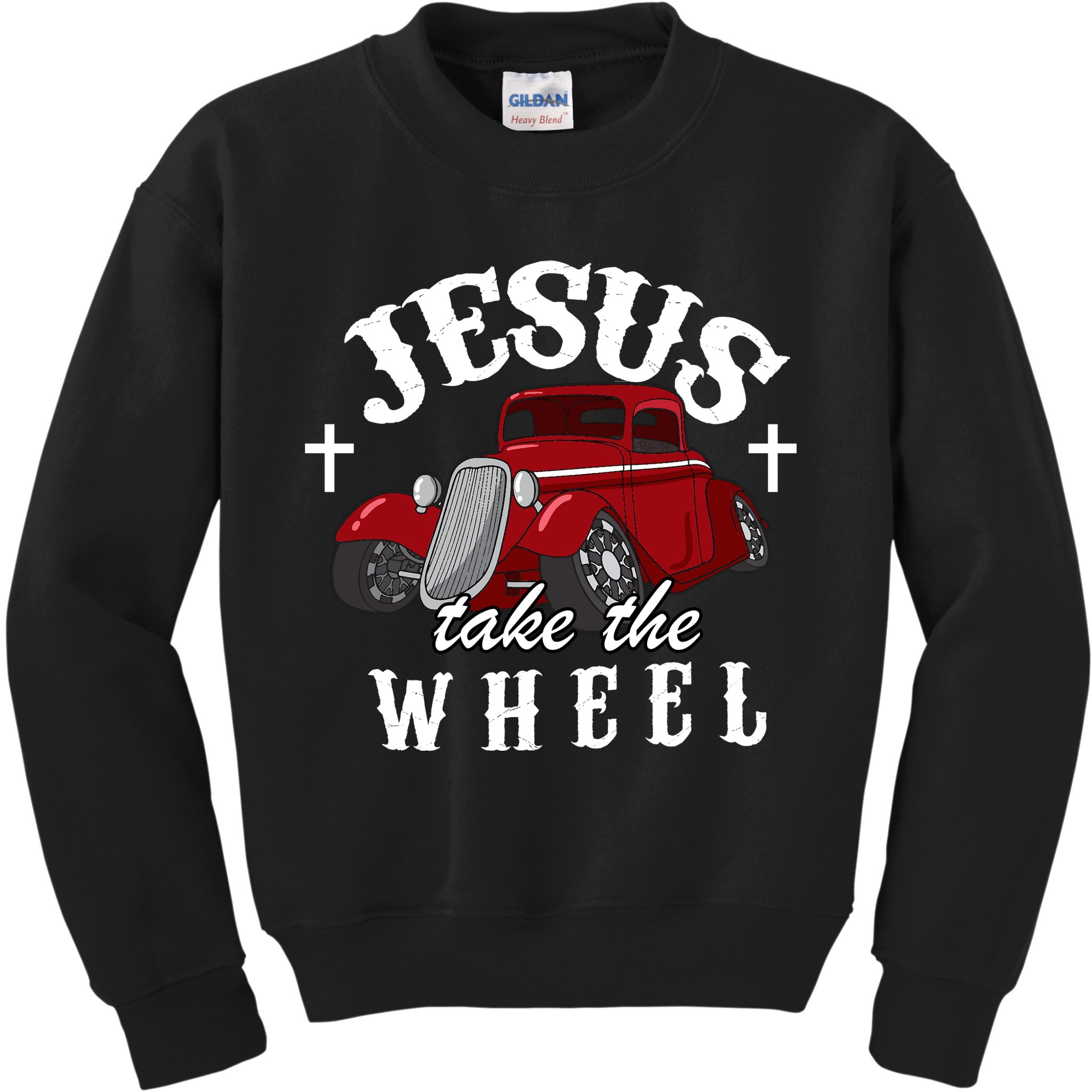 Jesus Take The Wheel Classic Vintage Car Kids Sweatshirt