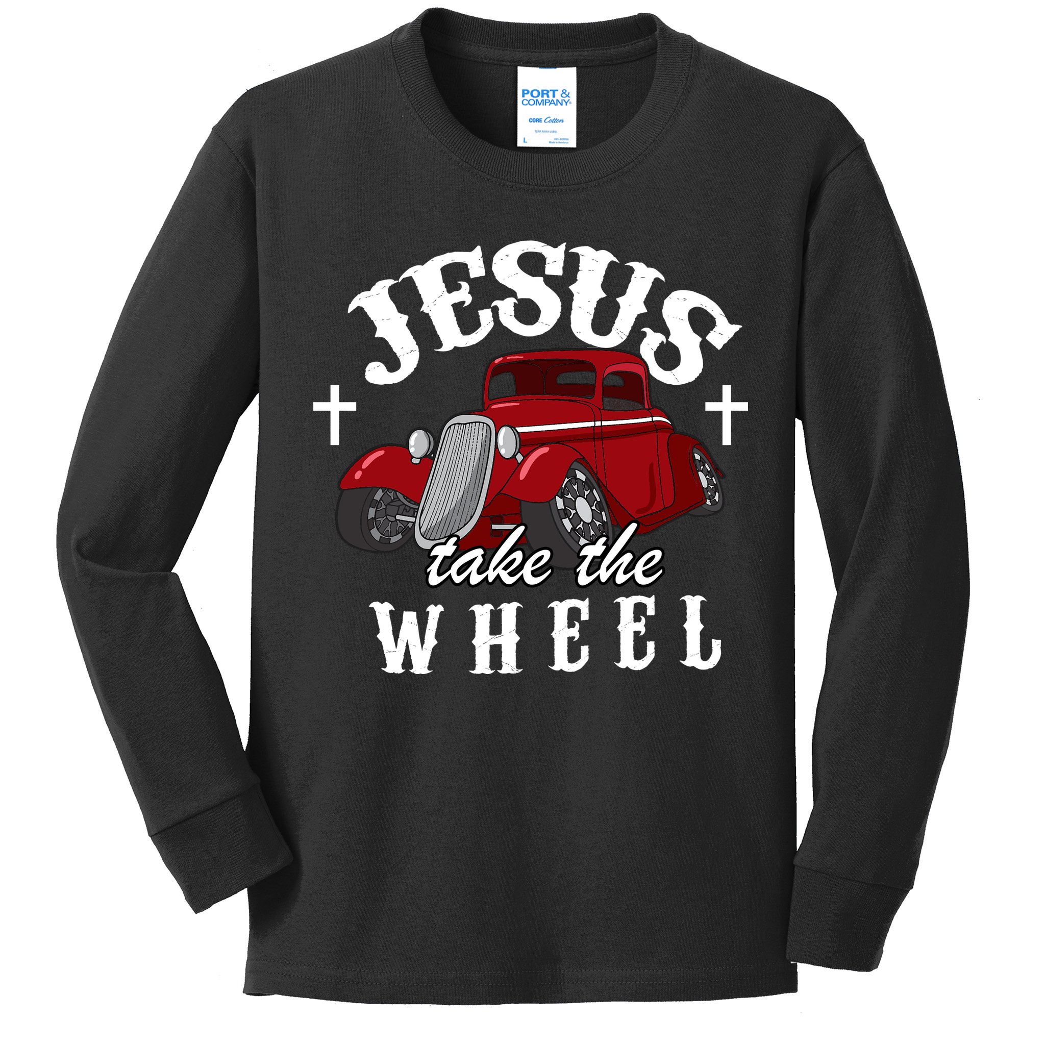 Jesus Take The Wheel Classic Vintage Car Kids Long Sleeve Shirt
