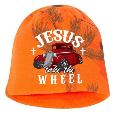 Jesus Take The Wheel Classic Vintage Car Kati - Camo Knit Beanie