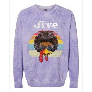 Jive Thanksgiving Turkey Day Funny Face Colorblast Crewneck Sweatshirt