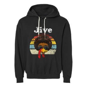 Jive Thanksgiving Turkey Day Funny Face Garment-Dyed Fleece Hoodie