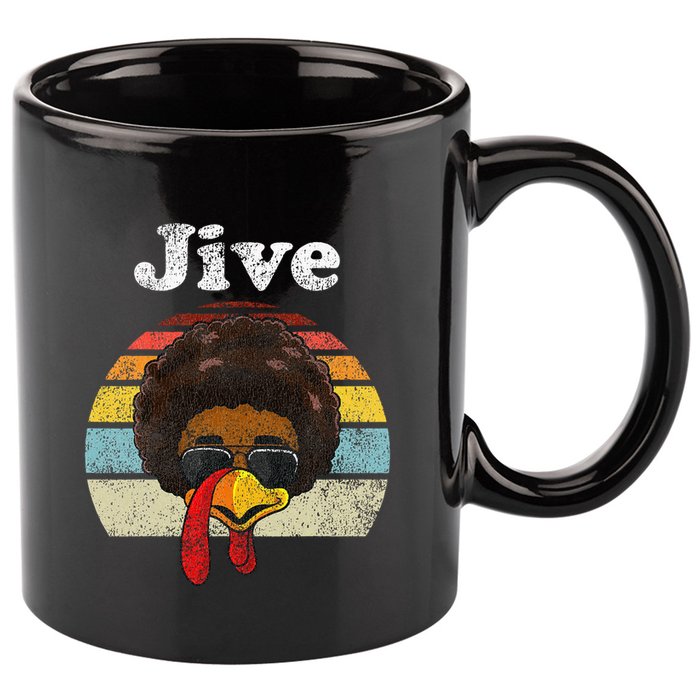 Jive Thanksgiving Turkey Day Funny Face 11oz C Handle Ceramic Mug