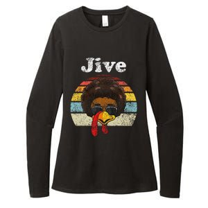 Jive Thanksgiving Turkey Day Funny Face Womens CVC Long Sleeve Shirt