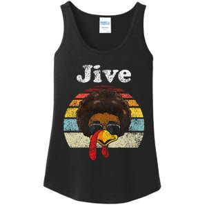 Jive Thanksgiving Turkey Day Funny Face Ladies Essential Tank