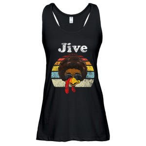 Jive Thanksgiving Turkey Day Funny Face Ladies Essential Flowy Tank