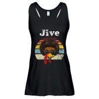 Jive Thanksgiving Turkey Day Funny Face Ladies Essential Flowy Tank