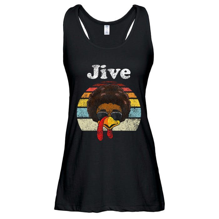 Jive Thanksgiving Turkey Day Funny Face Ladies Essential Flowy Tank