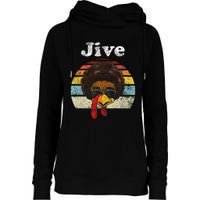 Jive Thanksgiving Turkey Day Funny Face Womens Funnel Neck Pullover Hood