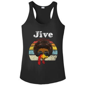 Jive Thanksgiving Turkey Day Funny Face Ladies PosiCharge Competitor Racerback Tank