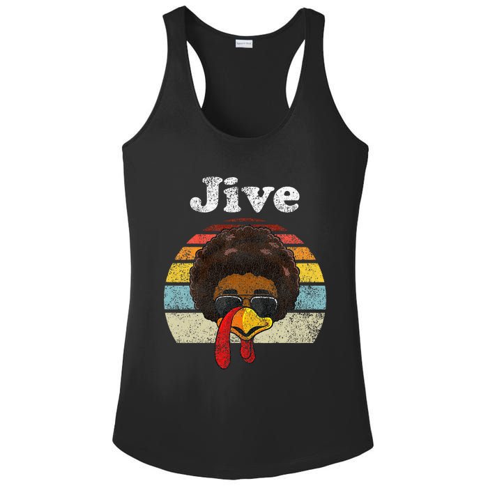 Jive Thanksgiving Turkey Day Funny Face Ladies PosiCharge Competitor Racerback Tank