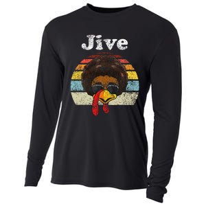 Jive Thanksgiving Turkey Day Funny Face Cooling Performance Long Sleeve Crew