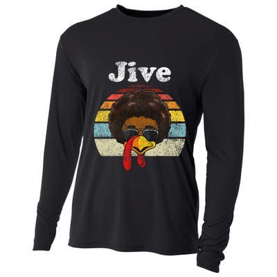 Jive Thanksgiving Turkey Day Funny Face Cooling Performance Long Sleeve Crew