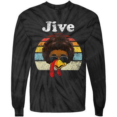 Jive Thanksgiving Turkey Day Funny Face Tie-Dye Long Sleeve Shirt