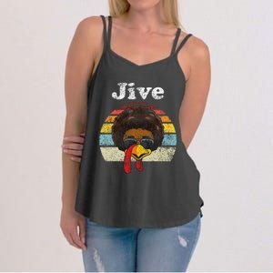 Jive Thanksgiving Turkey Day Funny Face Women's Strappy Tank