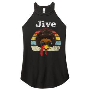 Jive Thanksgiving Turkey Day Funny Face Women's Perfect Tri Rocker Tank