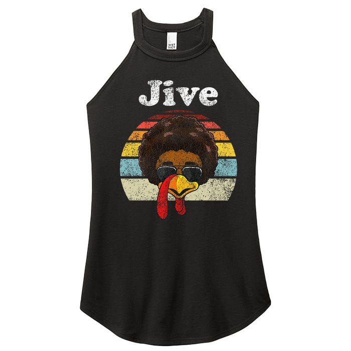 Jive Thanksgiving Turkey Day Funny Face Women's Perfect Tri Rocker Tank