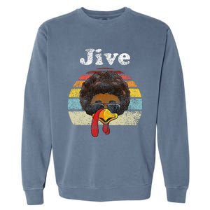 Jive Thanksgiving Turkey Day Funny Face Garment-Dyed Sweatshirt