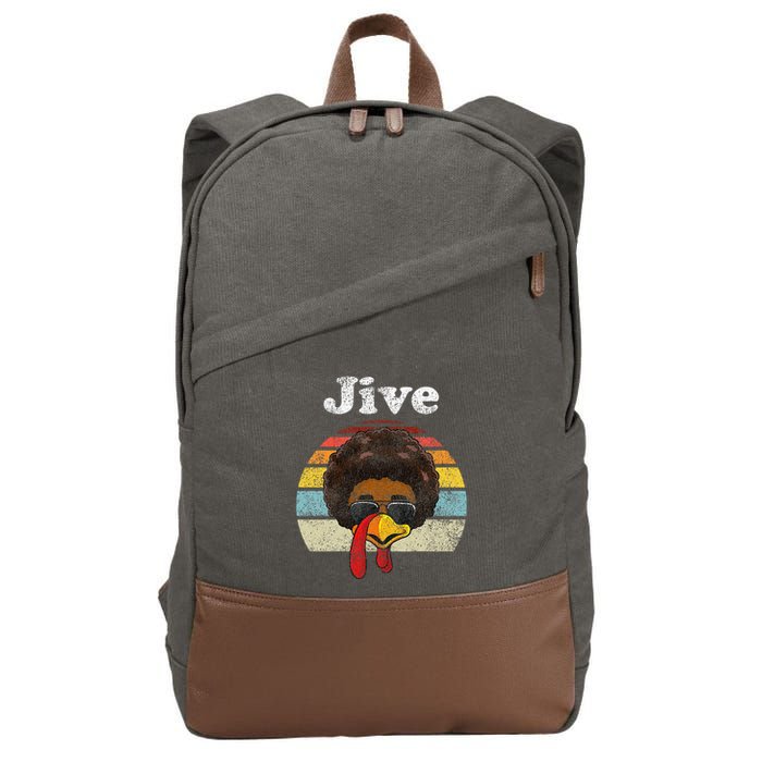 Jive Thanksgiving Turkey Day Funny Face Cotton Canvas Backpack