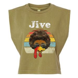 Jive Thanksgiving Turkey Day Funny Face Garment-Dyed Women's Muscle Tee