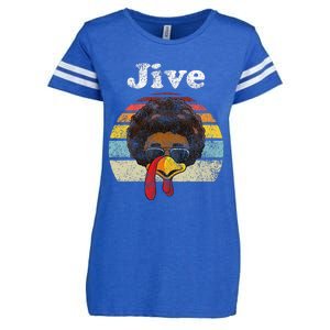 Jive Thanksgiving Turkey Day Funny Face Enza Ladies Jersey Football T-Shirt