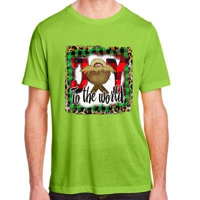 Joy To The World Jesus Buffalo Plaid Leopard Christmas Gift Adult ChromaSoft Performance T-Shirt