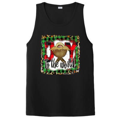 Joy To The World Jesus Buffalo Plaid Leopard Christmas Gift PosiCharge Competitor Tank