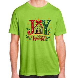 Joy To The World Christmas Christian Nativity Scene Gift Adult ChromaSoft Performance T-Shirt