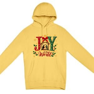 Joy To The World Christmas Christian Nativity Scene Gift Premium Pullover Hoodie