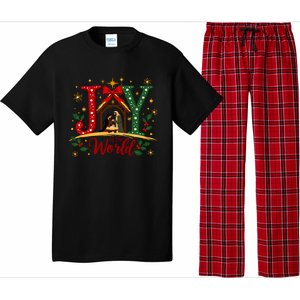 Joy To The World Christmas Christian Nativity Scene Gift Pajama Set