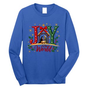 Joy To The World Christmas Christian Nativity Scene Gift Long Sleeve Shirt